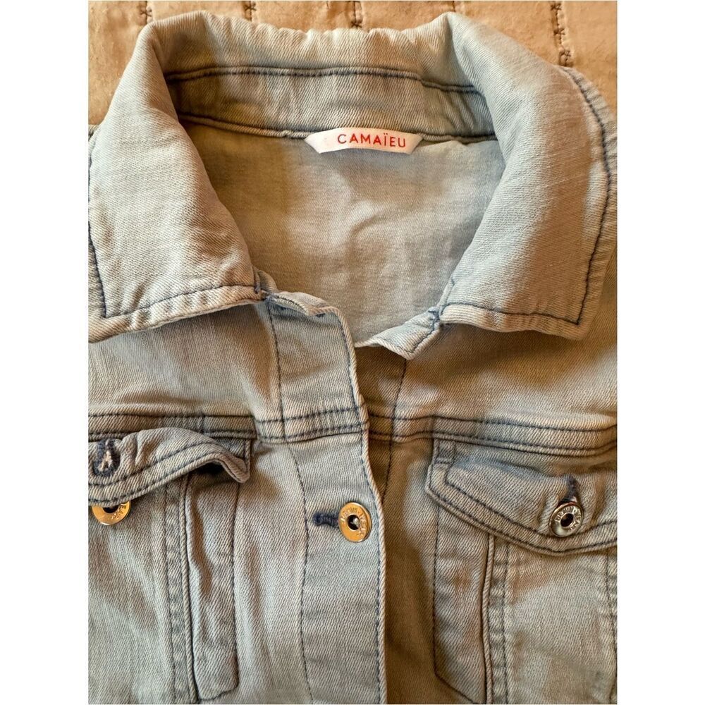 0017 Camaïeu Women’s Light Green Denim Jacket